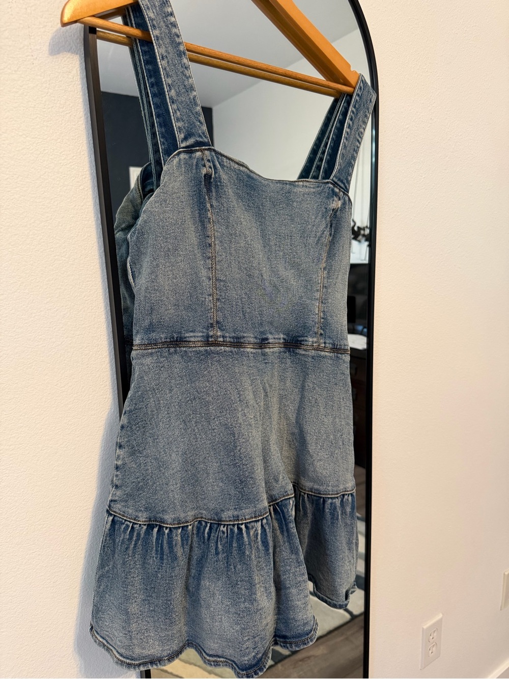 Amanda Uprichard Light Blue Denim Romper Overalls - Picture 2 of 5